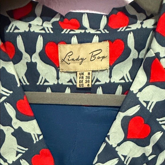 Lindy Bop Dress Rabbit Heart Print - Picture 4 of 5